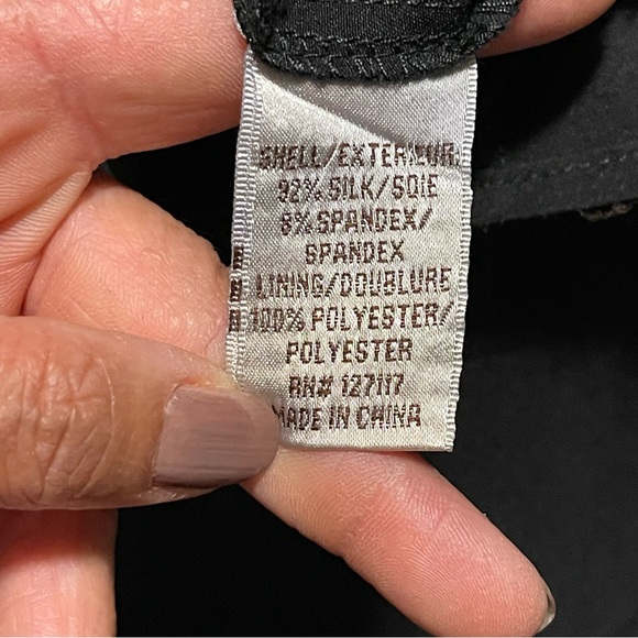 Badgley Mischka Collection black silk strapless ruched side sequin fitted dress - Picture 13 of 13